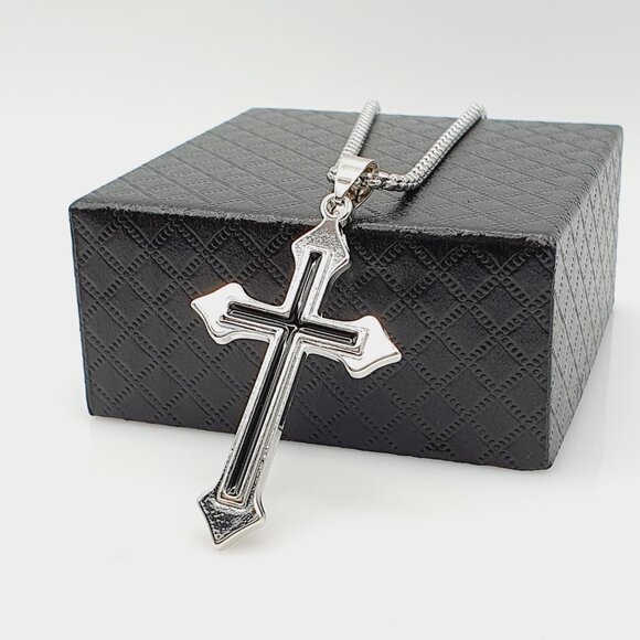 ❤️Cross Nail Chain scarecrow gothic Necklace, N90201P122 - Picture 9 of 13